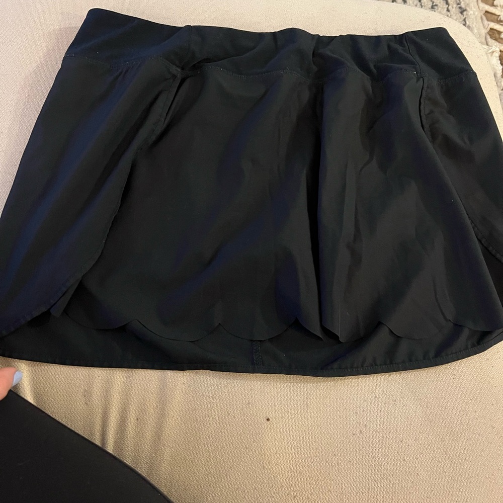 MPG Charcoal Skirt with Scalloped Hem
